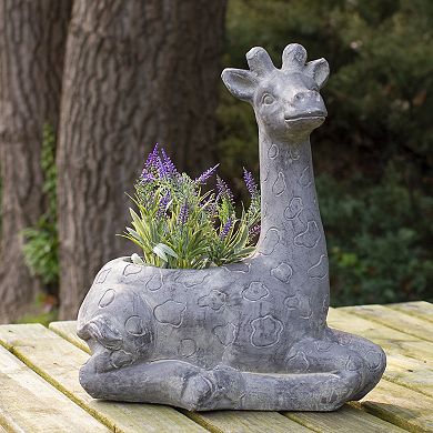 Sitting Giraffe Outdoor Garden Planter Floor Decor
