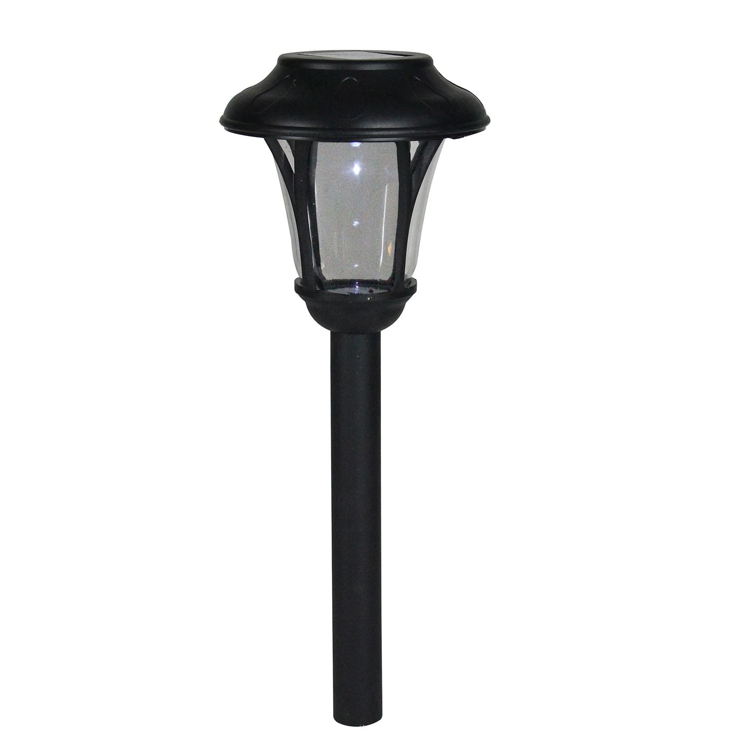 12 in. Black LED Lighted Battery Operated Lantern Warm White Flickering  Light