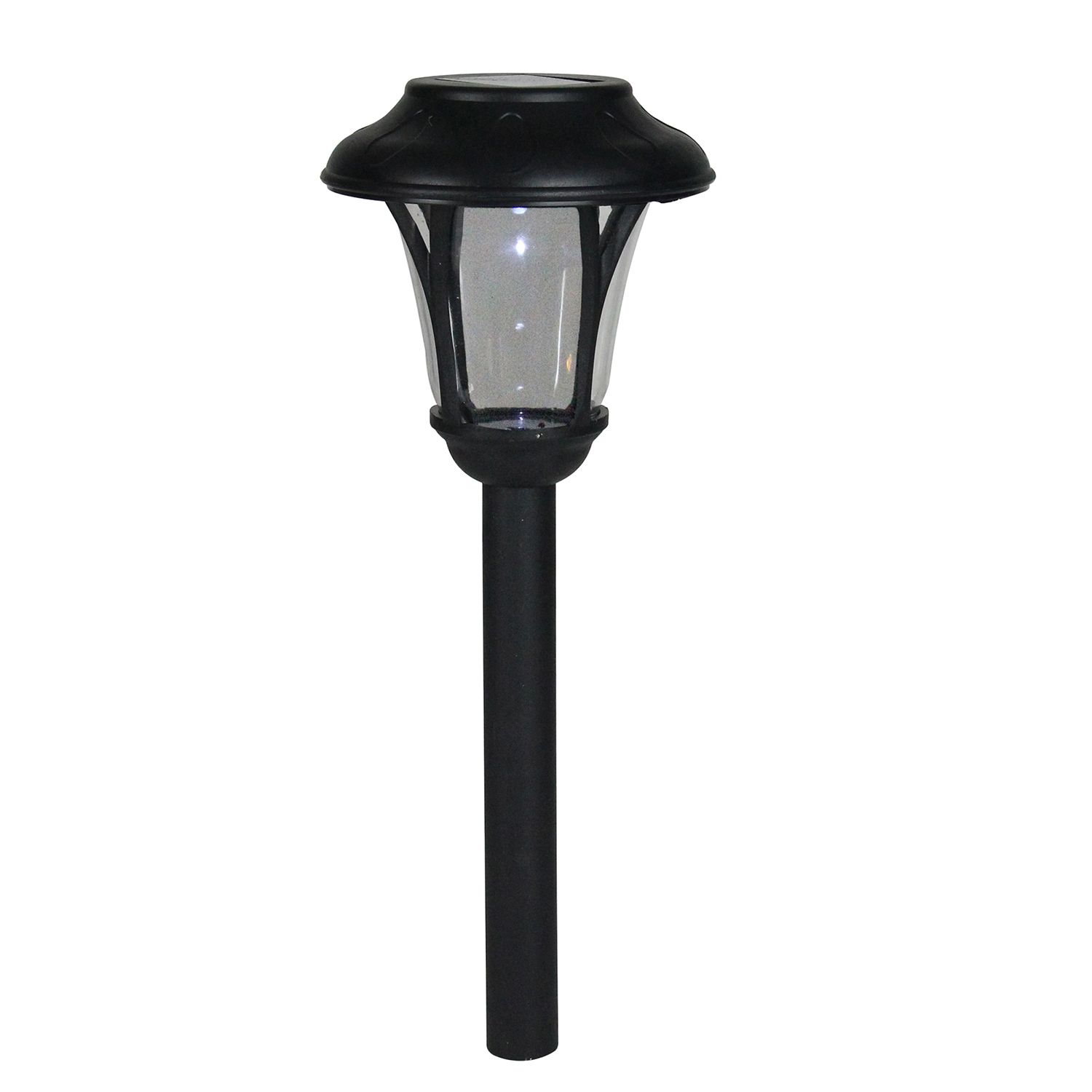 12 Black LED Lighted Battery Operated Lantern with Flickering Light