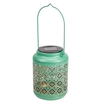 Cutout Floral Outdoor Solar Lantern Table Decor