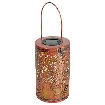 Bronze Finish Foliage Outdoor Solar Lantern Table Decor