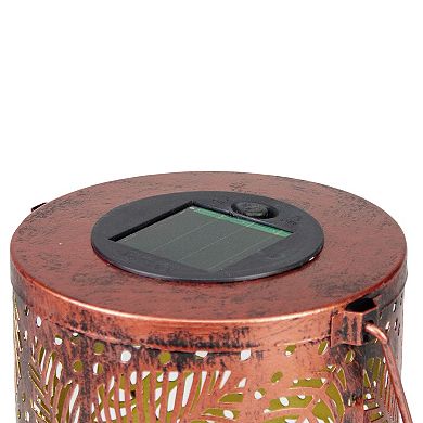 Bronze Finish Foliage Outdoor Solar Lantern Table Decor