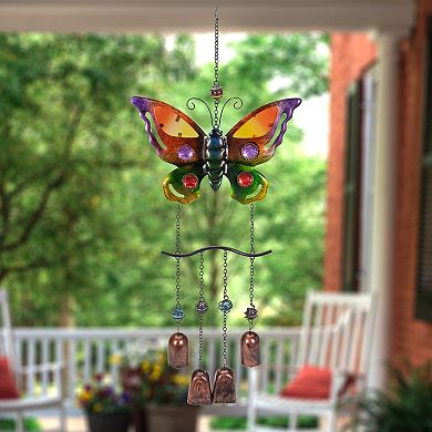 Outdoor Colorful Butterfly Garden Windchime Wall Decor