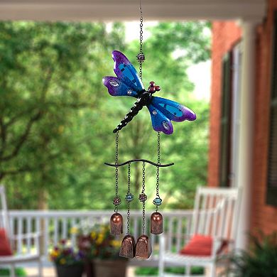 Colorful Dragonfly Outdoor Garden Windchime Wall Decor