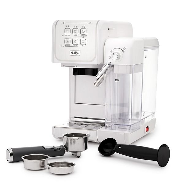 Mr. Coffee One-Touch CoffeeHouse Espresso and Cappuccino Machine, Dark  Stainless