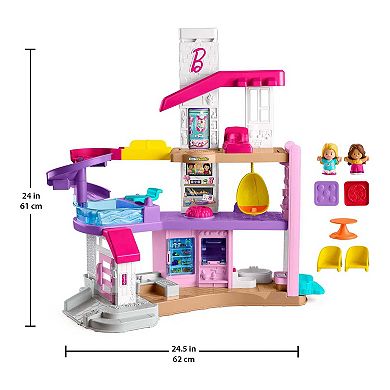 Fisher-Price Little People Barbie Playset with Lights & Music, Little DreamHouse, Toddler Toy, 7 Play Pieces
