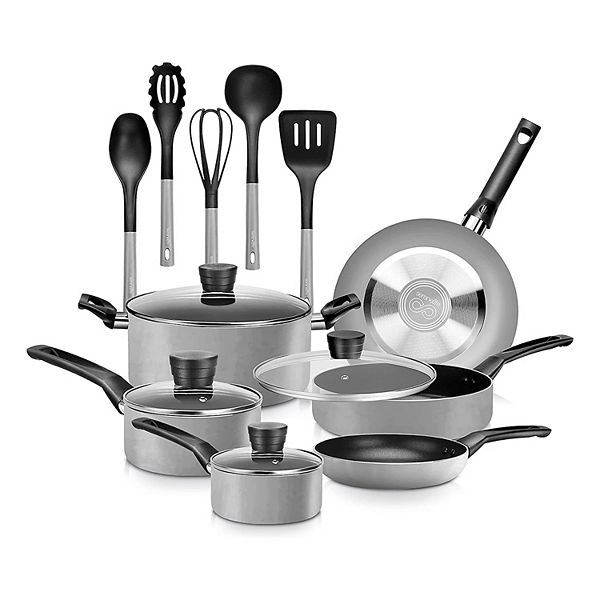 SereneLife 15 Piece Pots and Pans Non Stick Chef Kitchenware