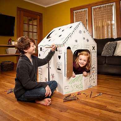 Easy Playhouse Holiday Cottage Cardboard Playhouse