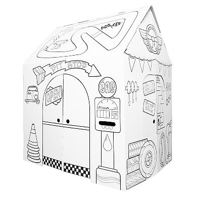 Easy Playhouse Pit Stop Garage Cardboard Playhouse