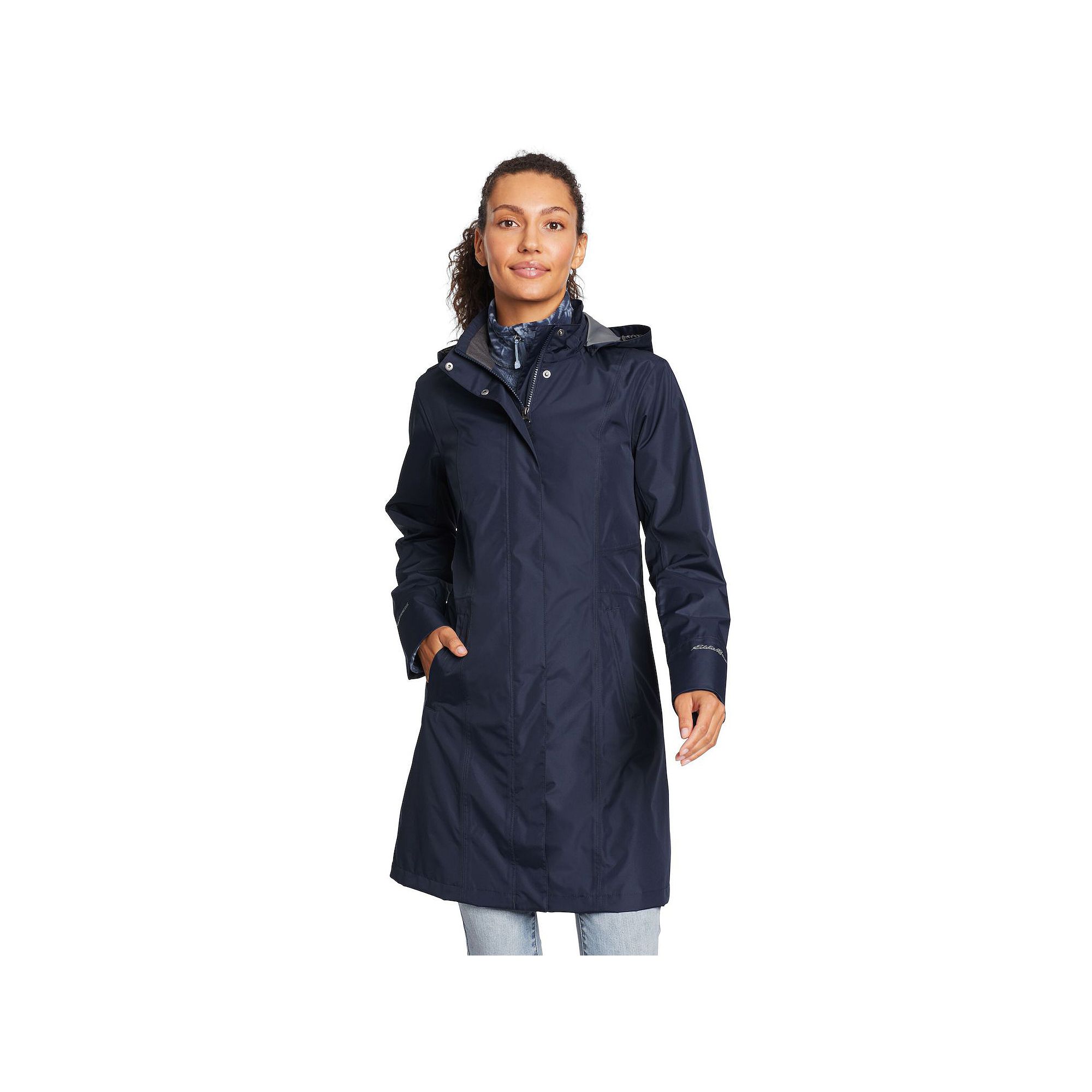 Womens Eddie Bauer Girl On The Go Trench Coat, Size: Medium, Twilight