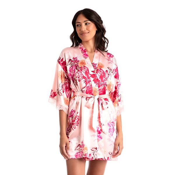 Women's Lilac+London Satin Wrap Robe