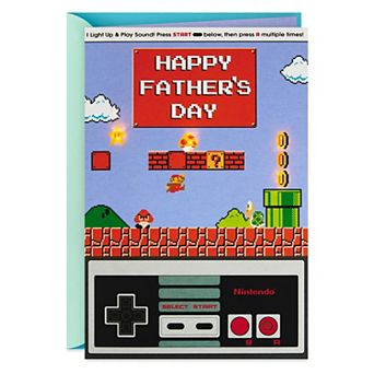Hallmark Nintendo Fathers Day Card "Classic Mario" with Light & Sound