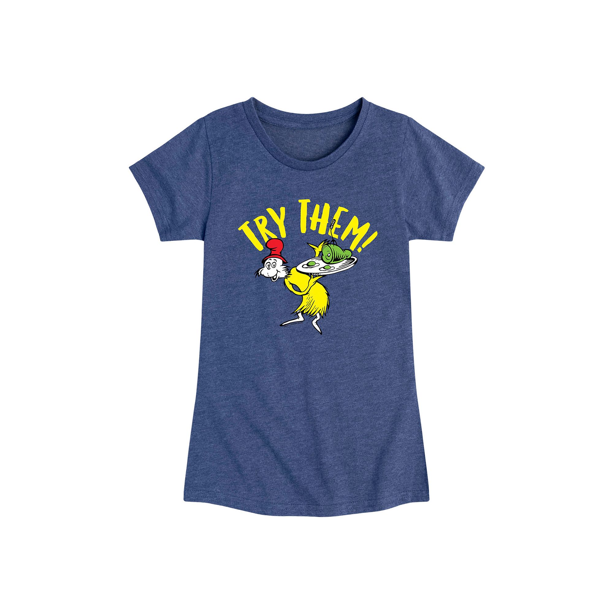 Girls 7-16 Dr. Seuss Try Them Green Eggs Graphic Tee, Girls, Size: Small (