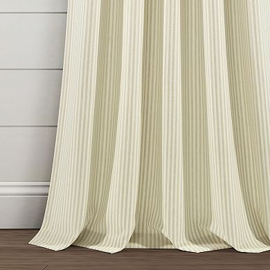 Lush Decor Set of 2 Farmhouse Vintage Stripe Window Curtain Panels