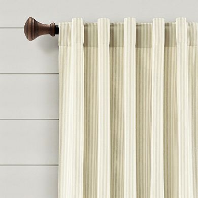 Lush Decor Set of 2 Farmhouse Vintage Stripe Window Curtain Panels