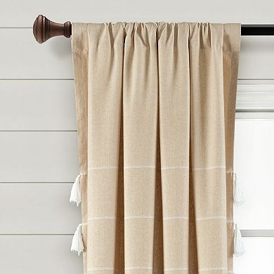 Lush Decor Set of 2 Farmhouse Boho Stripe Window Curtain Panels