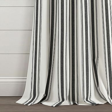 Lush Decor Set of 2 Farmhouse Stripe Yarn Dyed Cotton Window Curtain Panels