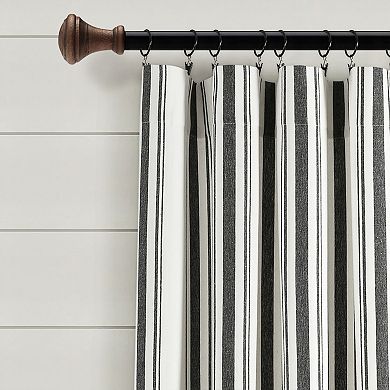 Lush Decor Set of 2 Farmhouse Stripe Yarn Dyed Cotton Window Curtain Panels