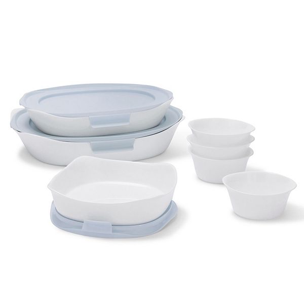 Rubbermaid DuraLite Glass Bakeware, 10-Piece Set, Baking Dishes or  Casserole Dishes, and Ramekins, Assorted Sizes (with Lids)