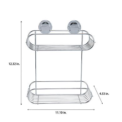 Bath Bliss 2 Tier Suction Cup Bathroom Baskets