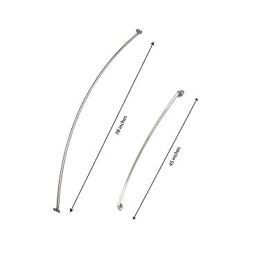 Bath Bliss Wall Mountable Curved Adjustable Shower Rod