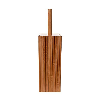 Bath Bliss Tall Square Bamboo Toilet Bowl Brush