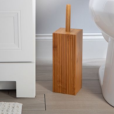 Bath Bliss Tall Square Bamboo Toilet Bowl Brush