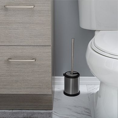 Bath Bliss 2 Pack Self Closing Lid Toilet Brush and Holder