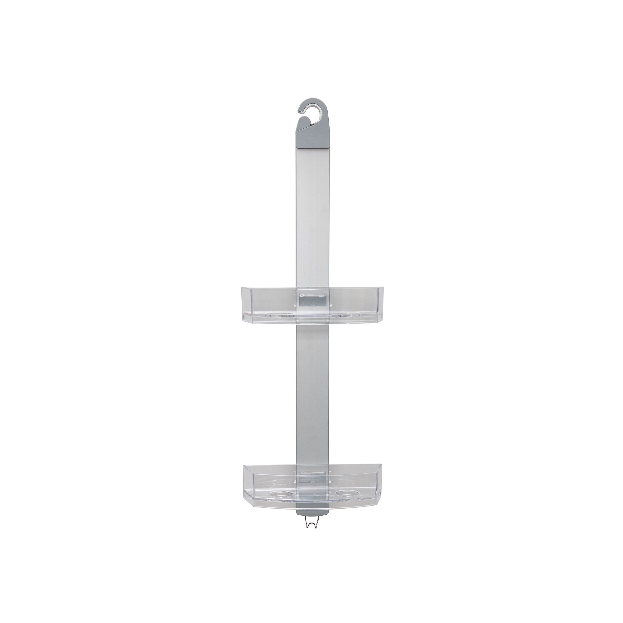Bath Bliss Adjustable Rust Proof 2 Tier Shower Caddy, Gray
