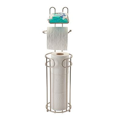 Bath Bliss Contemporary Toilet Paper Reserve and Dispenser with Built