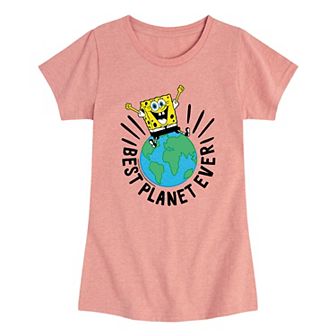 Girls 7-16 SpongeBob Best Planet Ever Graphic Tee
