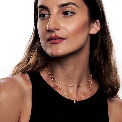 Gemistry 14k Gold Over Silver Citrine Double Layer Necklace