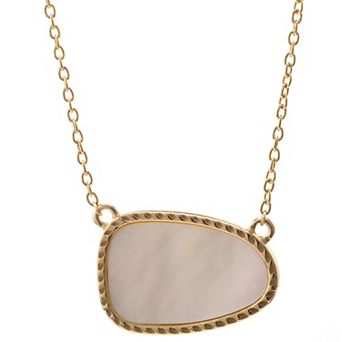 Gemistry 14k Gold Over Silver Mother Of Pearl Pendant Necklace