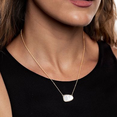 Gemistry 14k Gold Over Silver Mother Of Pearl Pendant Necklace