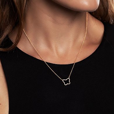 Gemistry 14k Gold Over Silver Black Onyx Butterfly Pendant Necklace