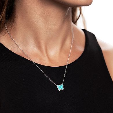 Gemistry Sterling Silver Amazonite Butterfly Pendant Necklace