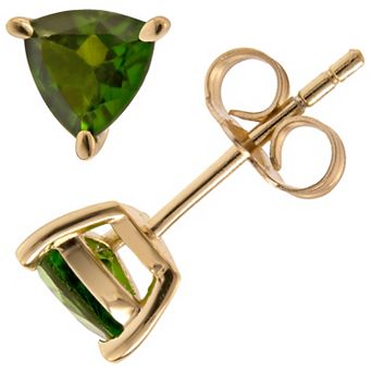 Gemistry 14k Gold Over Silver Chrome Diopside Stud Earrings