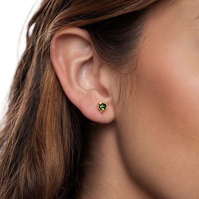 Gemistry 14k Gold Over Silver Chrome Diopside Stud Earrings