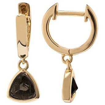 Gemistry 14k Gold Over Silver Black Opal Drop Earrings