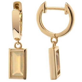 Gemistry 14k Gold Over Silver Opal Drop Earrings
