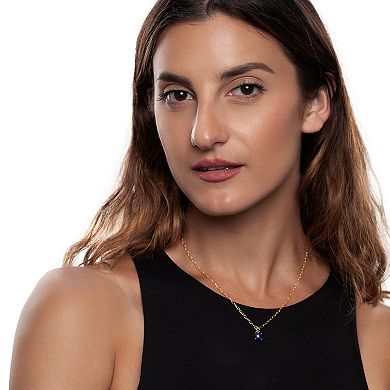 Gemistry 14k Gold Over Silver Square Lapis Lazuli Stud Earrings & Necklace Set