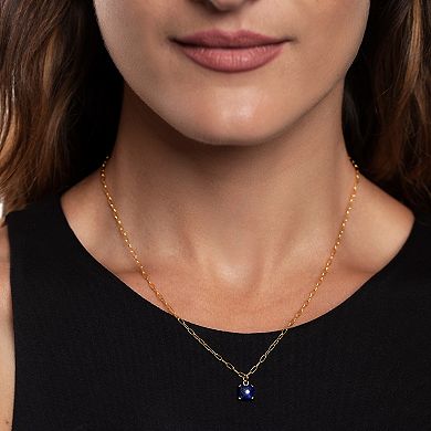 Gemistry 14k Gold Over Silver Square Lapis Lazuli Stud Earrings & Necklace Set