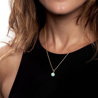 Gemistry 14k Gold Over Silver Amazonite Stud Earrings & Necklace Set