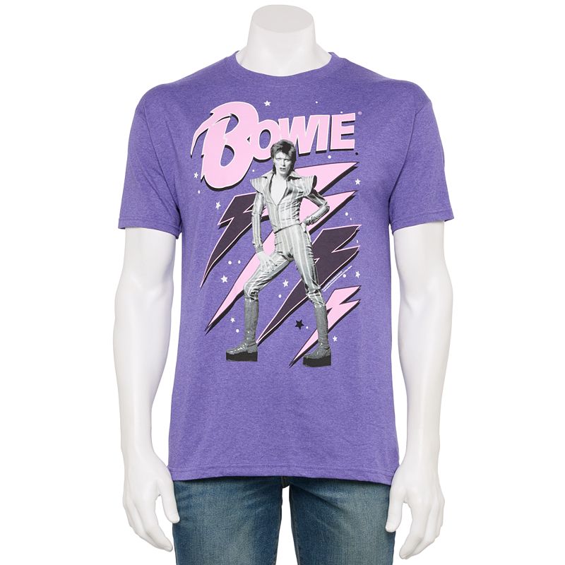 Mens David Bowie Graphic Tee, Size: Small, Purple