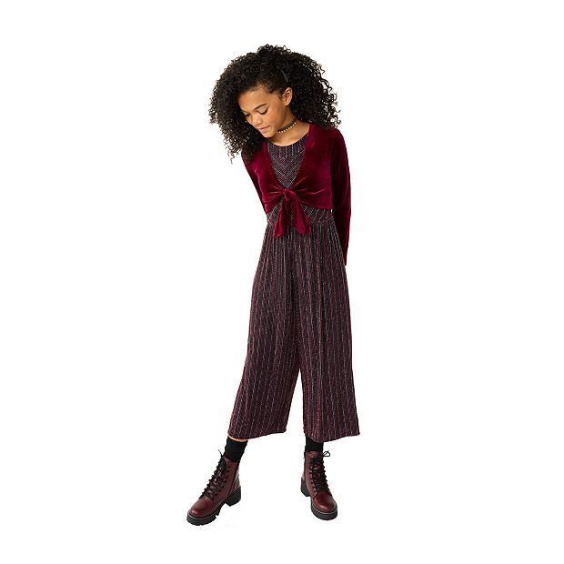 Girls 7 16 Knit Works Halter Neck Jumpsuit and Shrug