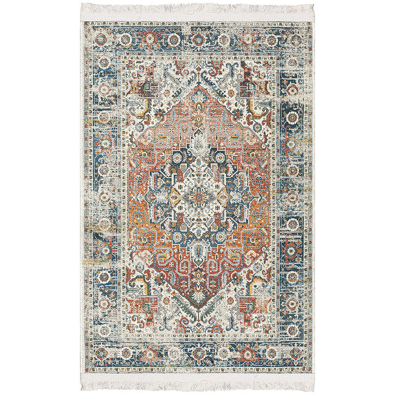 Ottomanson Machine Washable Cotton 3x6 Flatweave Runner Rug 