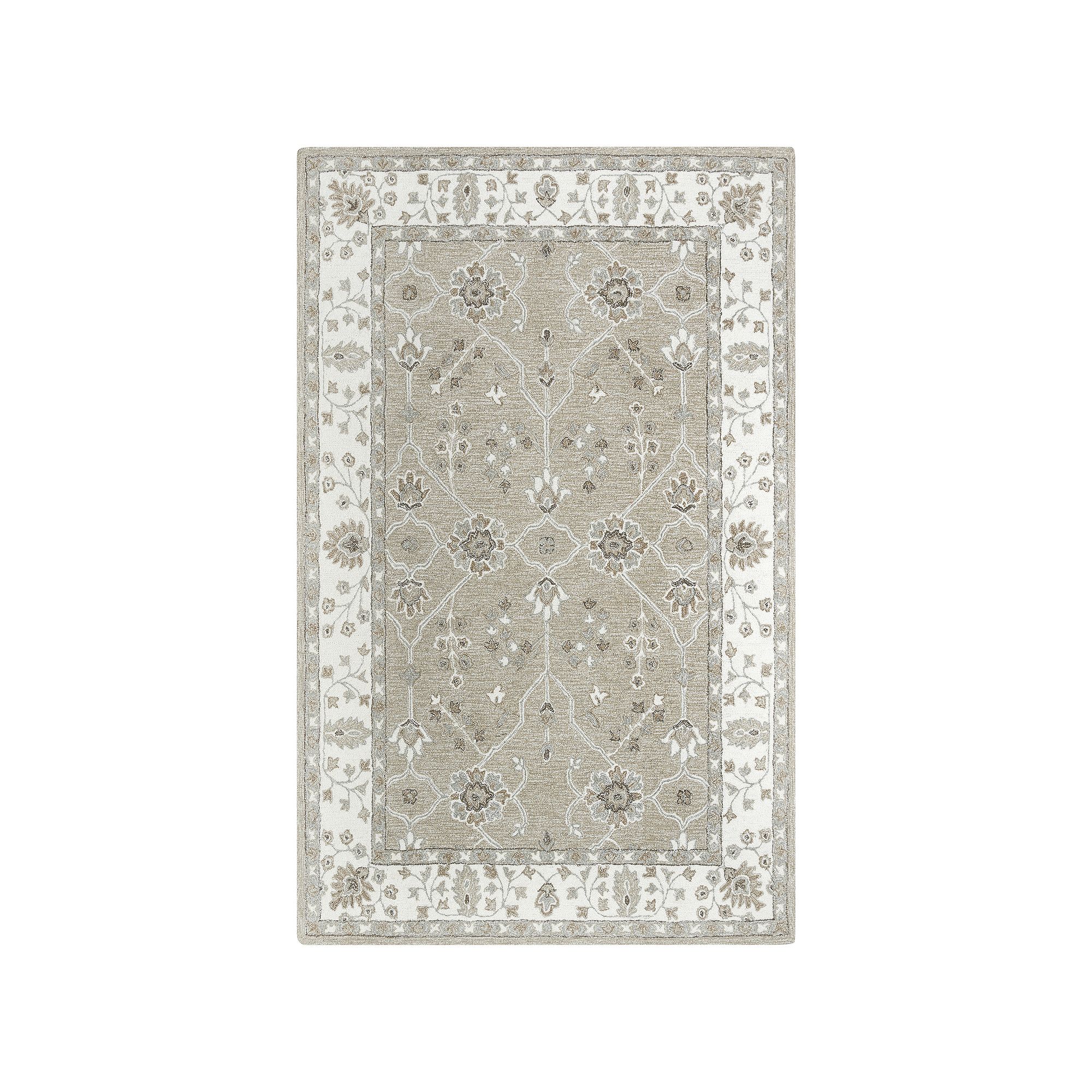Alora Decor April Wool Rug, Beige
