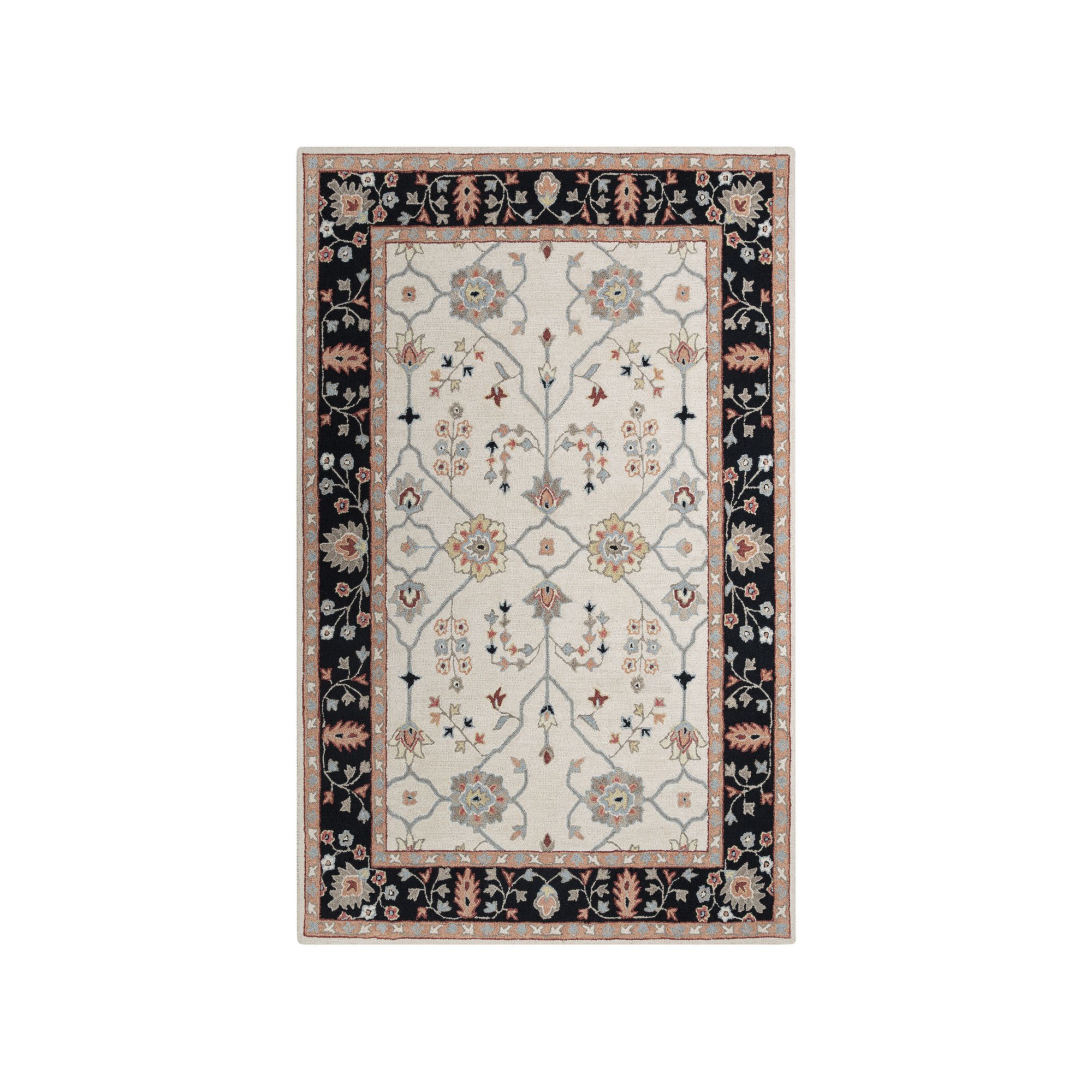 Alora Decor April Wool Rug, Black