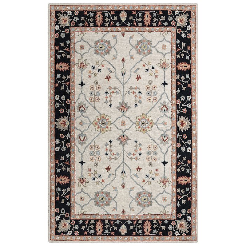 Alora Decor April Wool Rug, Black, 8X10 Ft