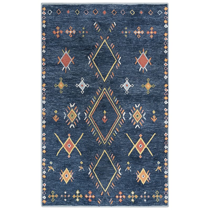 Alora Decor Flora Wool Rug, Blue, 8X10 Ft